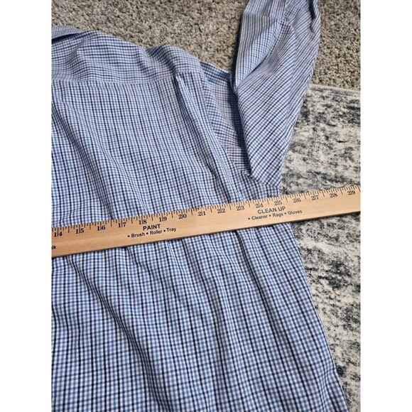 Brooks Brothers Shirt Mens Large Button Down Original Polo Blue Check All Cotton - Picture 4 of 5